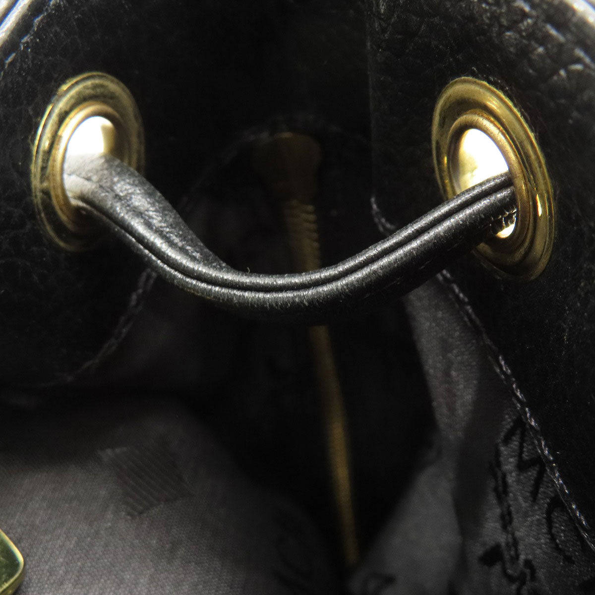 Mcm Backpack Leather Black Logo Women