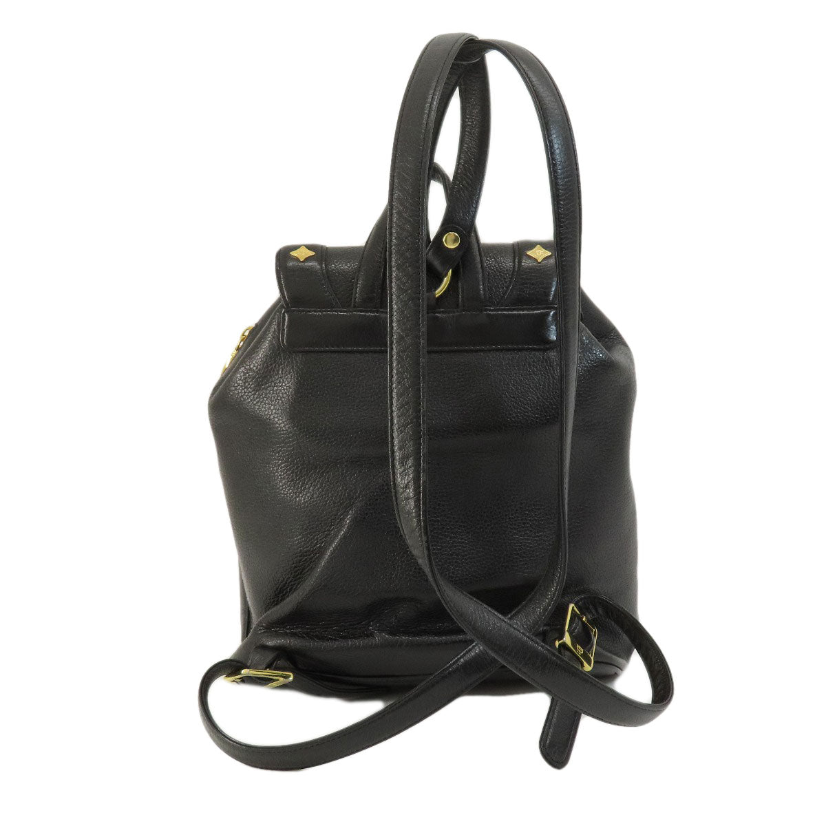 Mcm Backpack Leather Black Logo Women