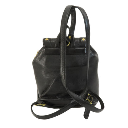 Mcm Backpack Leather Black Logo Women