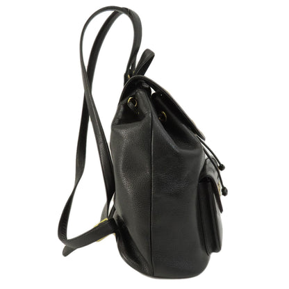 Mcm Backpack Leather Black Logo Women