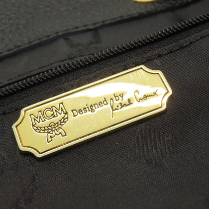 Mcm Backpack Leather Black Logo Women