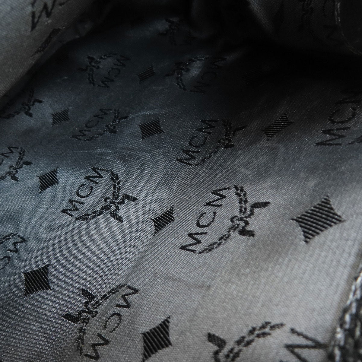 Mcm Backpack Leather Black Logo Women
