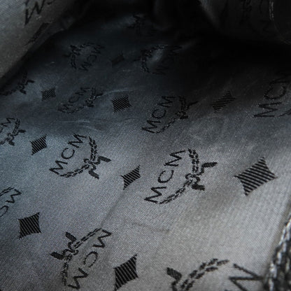 Mcm Backpack Leather Black Logo Women