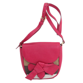 Burberry Shoulder Bag Leather Red Mini Cross Body Women