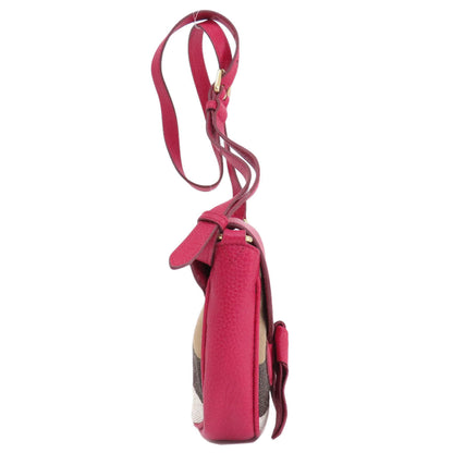 Burberry Shoulder Bag Leather Red Mini Cross Body Women