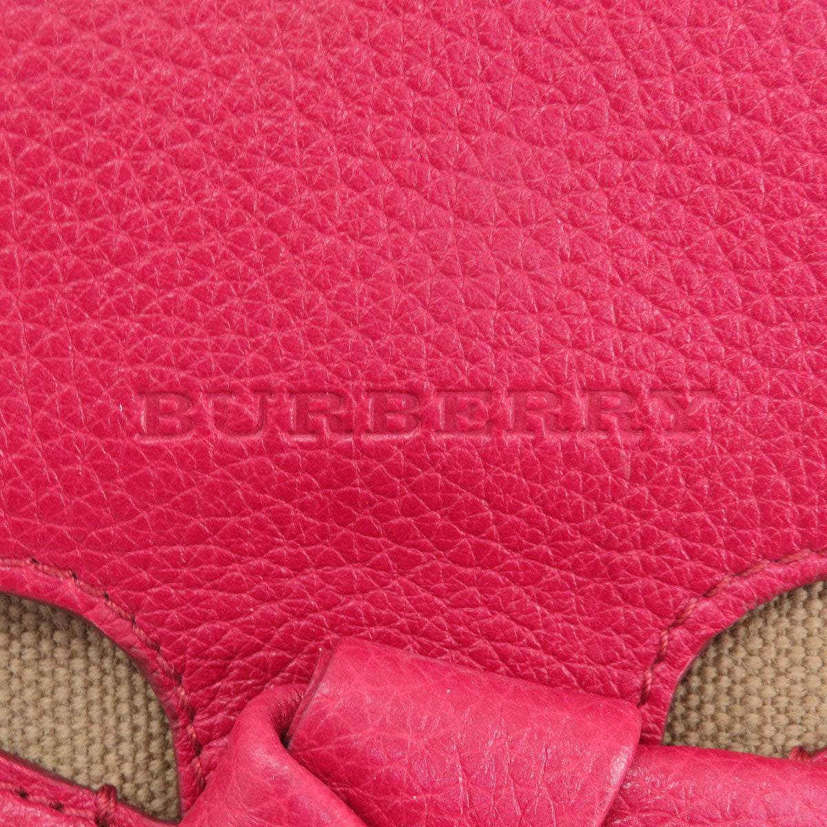 Burberry Shoulder Bag Leather Red Mini Cross Body Women