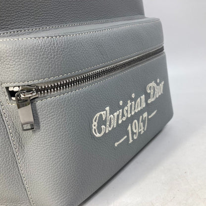 Dior Backpack 1Esba088Nfs Calfskin Gray Rider Rider1947 Logo Backpack Mens