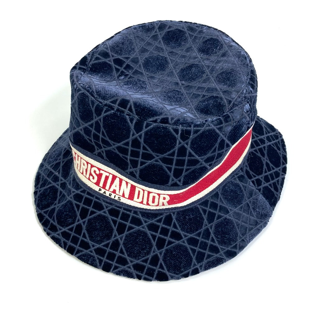 Dior Hat 15Can923X134 Cotton / Silk / Viscose Polyester Navy 21Aw Velor Canage Logo Bob