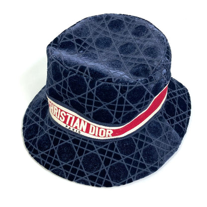 Dior Hat 15Can923X134 Cotton / Silk / Viscose Polyester Navy 21Aw Velor Canage Logo Bob