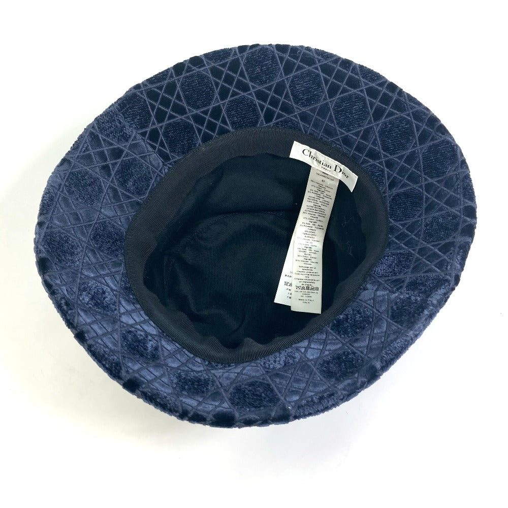 Dior Hat 15Can923X134 Cotton / Silk / Viscose Polyester Navy 21Aw Velor Canage Logo Bob