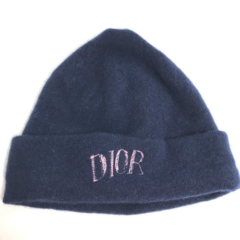 Dior Knit Hat 013Mb10At995 Cashmere Navy Logo Mens M