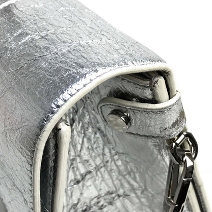 Christian Dior Handbag Leather Metallic Silver Diorever Women