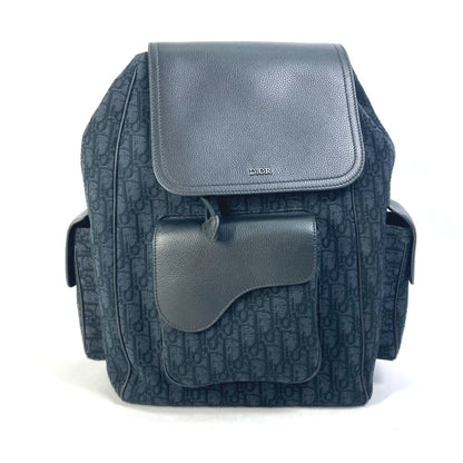 Dior Backpack 1Adba161Yks Canvas / Leather Navy 23Stainless Steel Saddle Oblique Mens