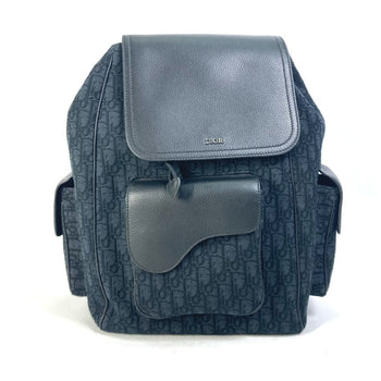 Dior Backpack 1Adba161Yks Canvas / Leather Navy 23Stainless Steel Saddle Oblique Mens