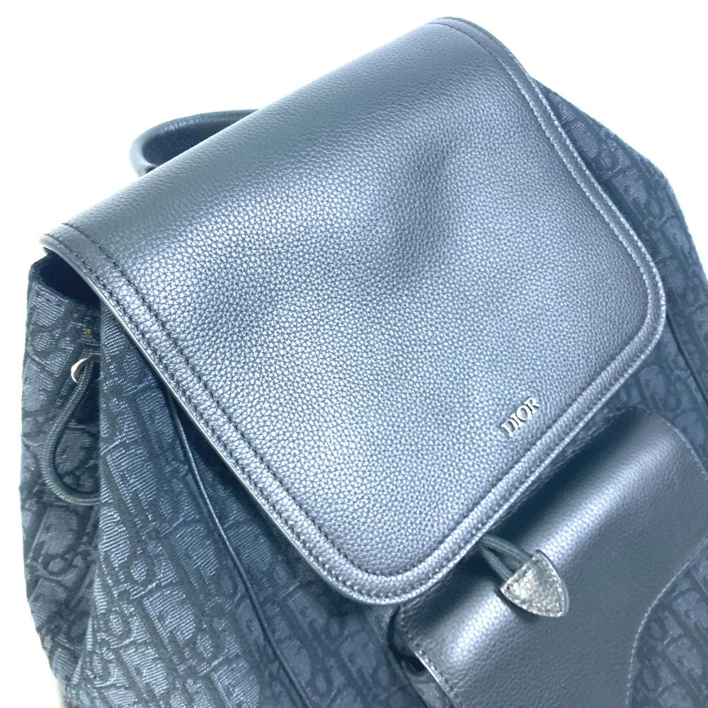 Dior Backpack 1Adba161Yks Canvas / Leather Navy 23Stainless Steel Saddle Oblique Mens
