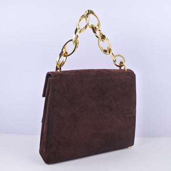 Salvatore Ferragamo Handbag Suede Brown 2Wayshoulder Back Women