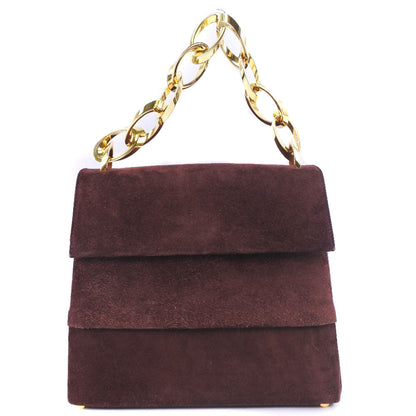 Salvatore Ferragamo Handbag Suede Brown 2Wayshoulder Back Women