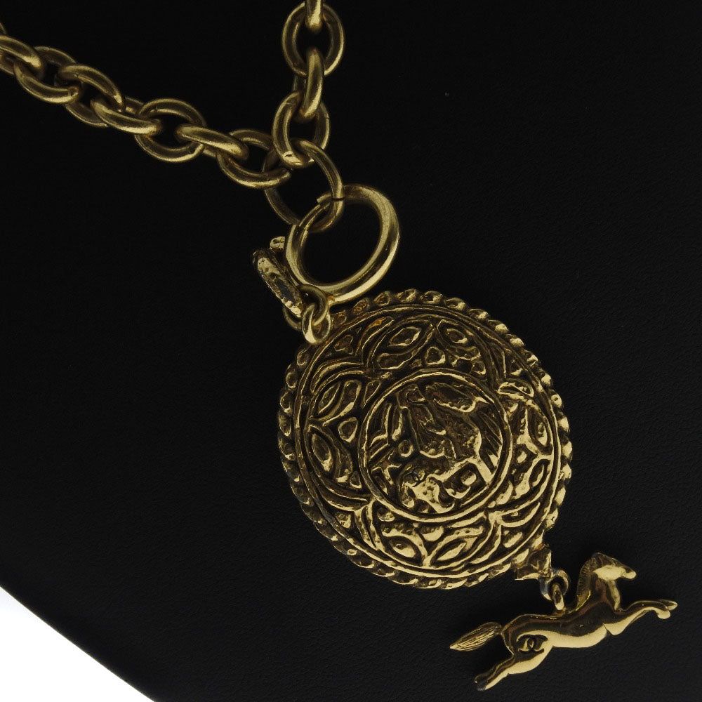 Chanel Necklace Plated Gold Gold Hose Motif Coco Mark Women