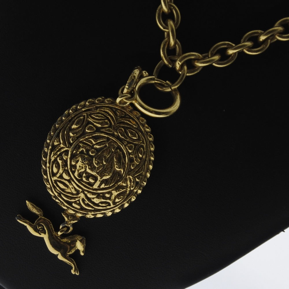 Chanel Necklace Plated Gold Gold Hose Motif Coco Mark Women