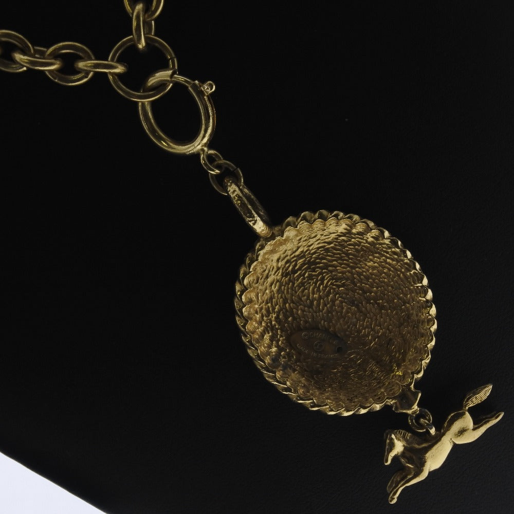Chanel Necklace Plated Gold Gold Hose Motif Coco Mark Women