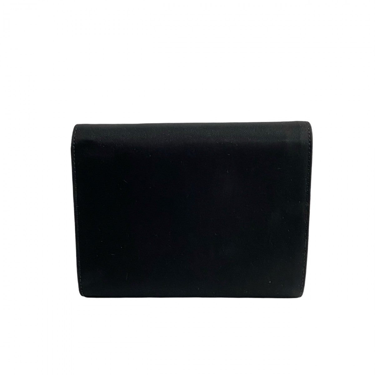 Prada Bifold Wallet Nylon, Leather Black Logo Metal Women