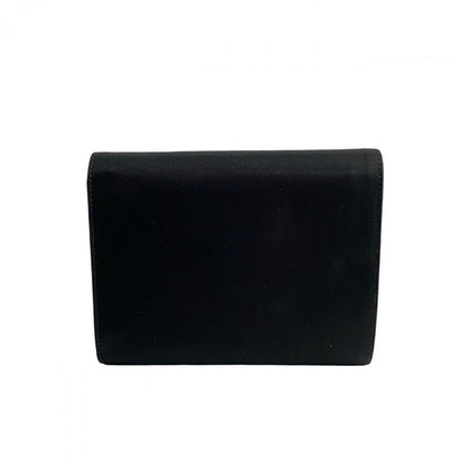 Prada Bifold Wallet Nylon, Leather Black Logo Metal Women