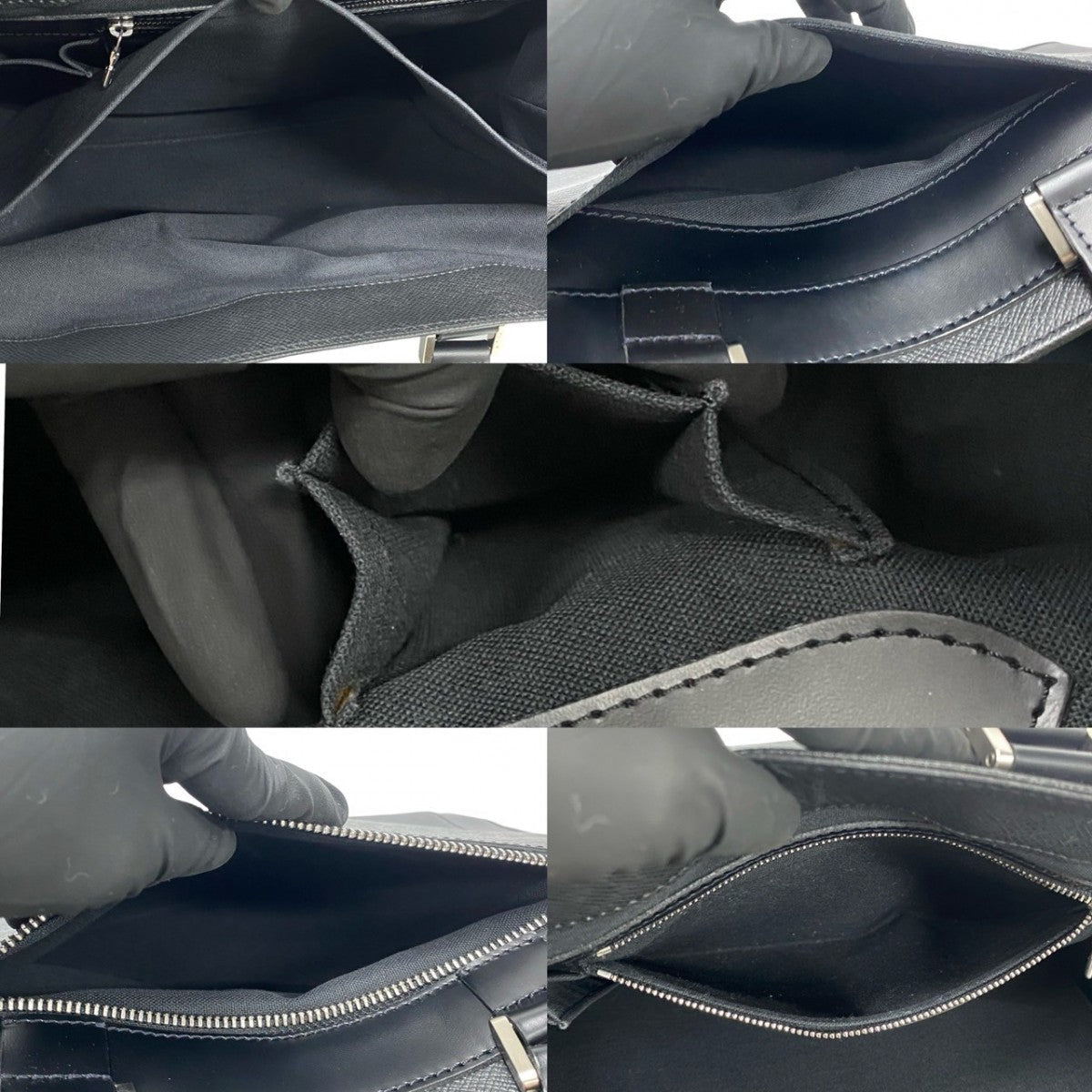 Louis Vuitton Business Bag M31012 Leather Black Taiga Kasbeck Gm Mens