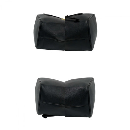 Yves Saint Laurent Shoulder Bag Leather Black Ysl Punching Women