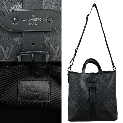 Louis Vuitton Shoulder Bag M45914 Leather Black Monogram Eclipse Saumur Mens