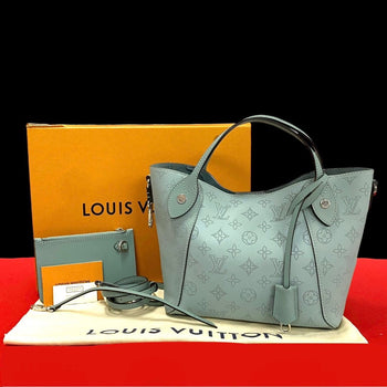 Louis Vuitton Shoulder Bag M55905 Mahina Leather Blue Monogram Mahina Hina Pm Women