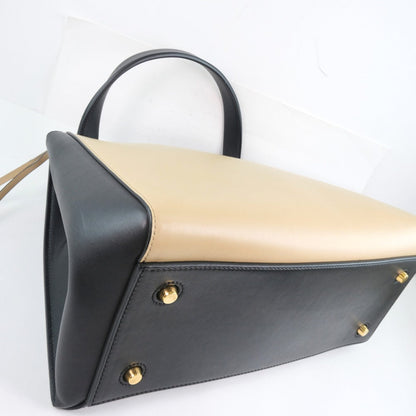 Celine Handbag 172613 Calfskin Beige Medium Edge Women