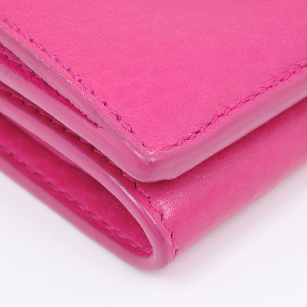 Balenciaga Tri-Fold Wallet 391446 Leather Pink Paper Mini Women