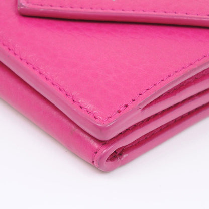 Balenciaga Tri-Fold Wallet 391446 Leather Pink Paper Mini Women