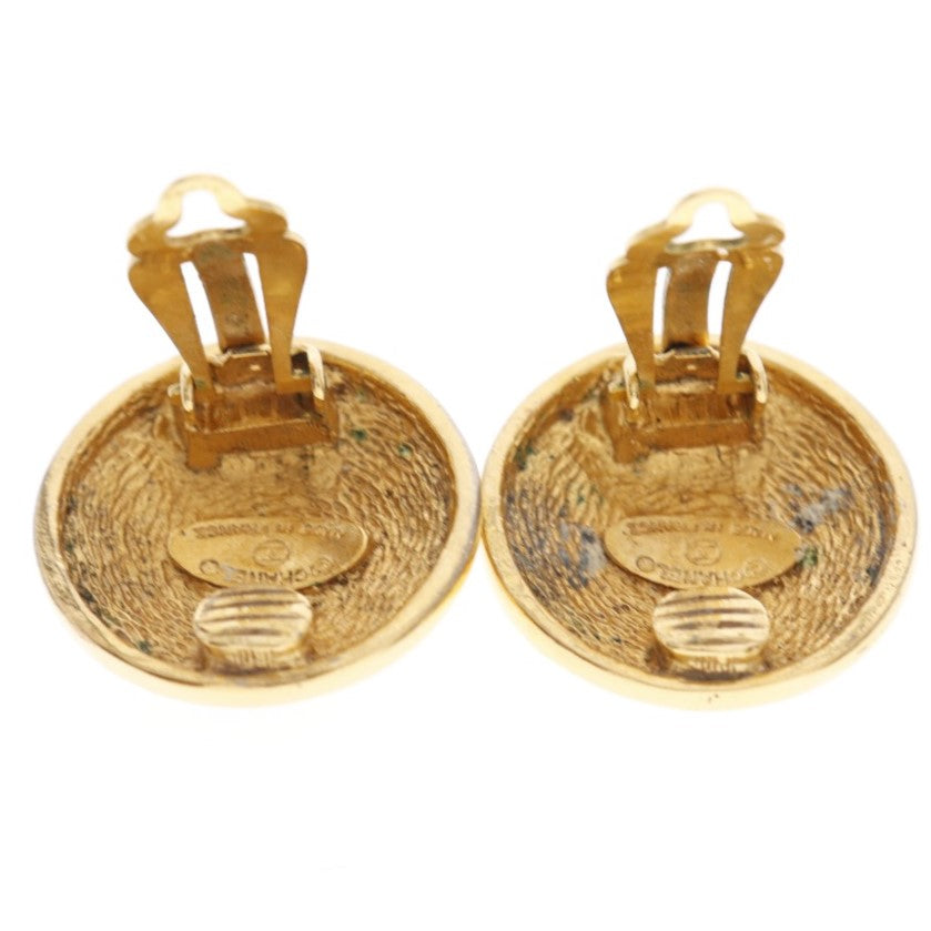 Chanel Earring Plated Gold Gold Vintage Matrasse Coco Mark Women