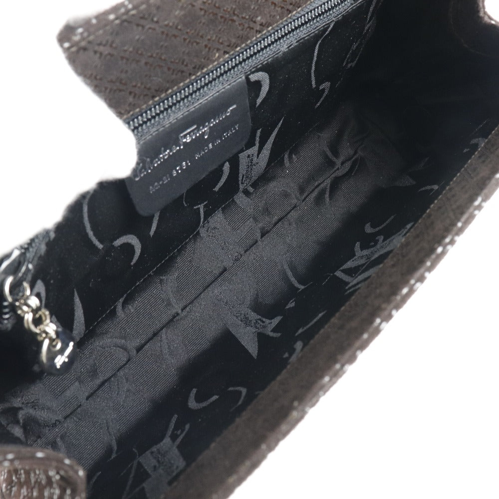 Salvatore Ferragamo Shoulder Bag Aq-21 8761 Leather Brown Brown Chainshoulder Women