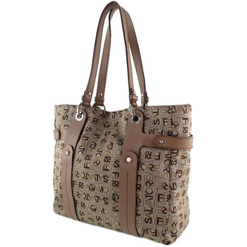 Salvatore Ferragamo Tote Bag Canvas, Leather Brown Women
