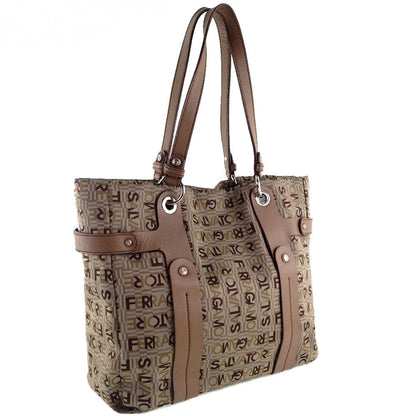 Salvatore Ferragamo Tote Bag Canvas, Leather Brown Women