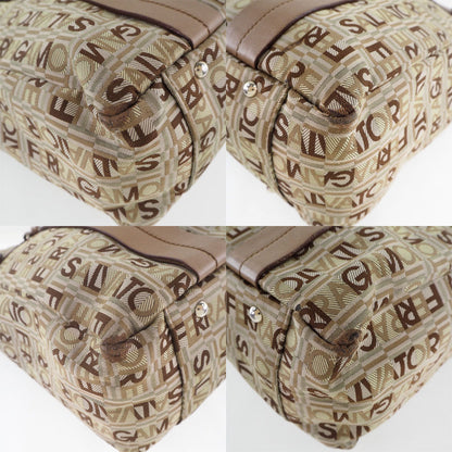 Salvatore Ferragamo Tote Bag Canvas, Leather Brown Women