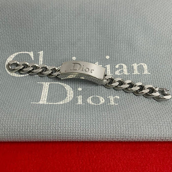 Dior Bracelet Alloy Silver Logo Plate Motif Gloss Bracelet Women
