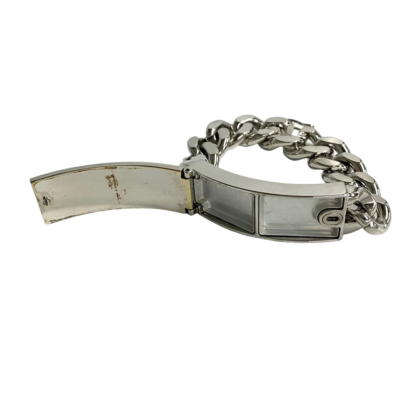 Dior Bracelet Alloy Silver Logo Plate Motif Gloss Bracelet Women