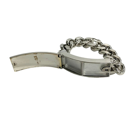 Dior Bracelet Alloy Silver Logo Plate Motif Gloss Bracelet Women