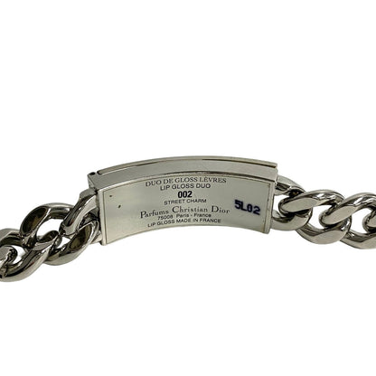 Dior Bracelet Alloy Silver Logo Plate Motif Gloss Bracelet Women