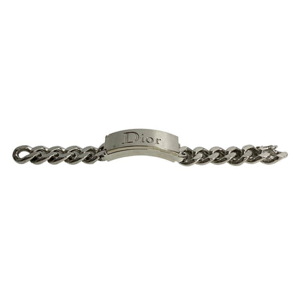 Dior Bracelet Alloy Silver Logo Plate Motif Gloss Bracelet Women