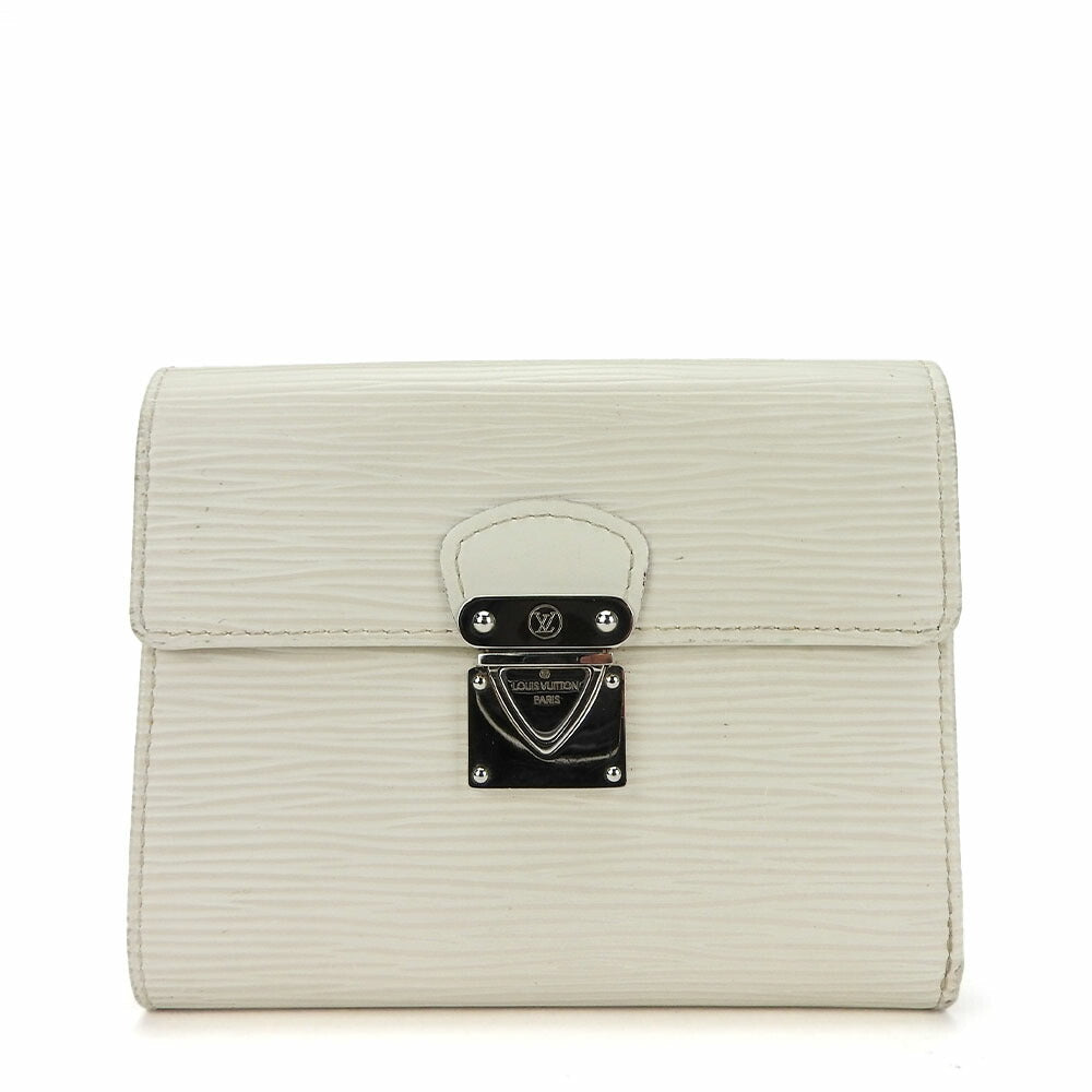 Louis Vuitton Tri-Fold Wallet M5801J Epi Leather White Portefeuille And Koala Women
