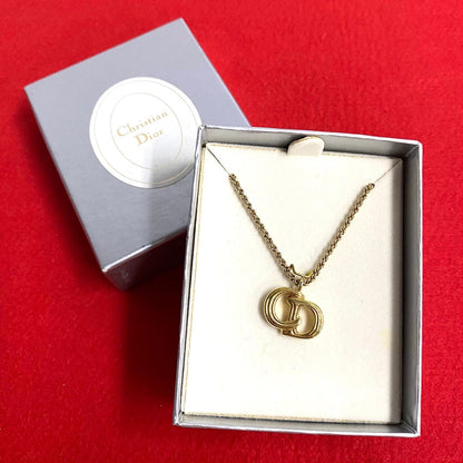 Dior Necklace Gold Plated Gold Cd Logo Motif Women