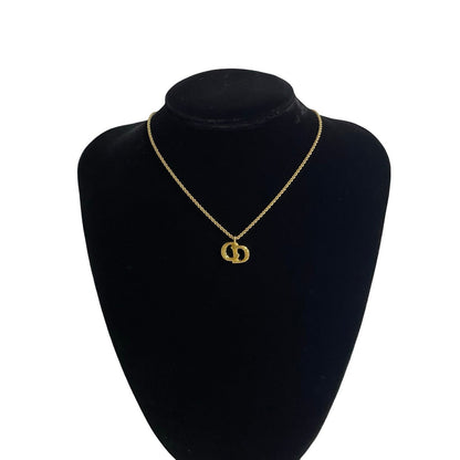 Dior Necklace Gold Plated Gold Cd Logo Motif Women