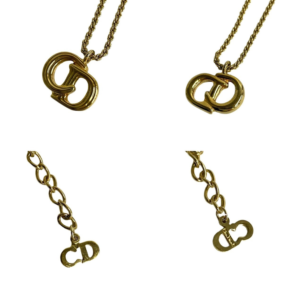 Dior Necklace Gold Plated Gold Cd Logo Motif Women