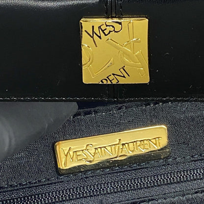 Yves Saint Laurent Handbag Calfskin, Leather Black Ysl Logo Women