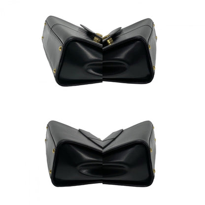 Yves Saint Laurent Handbag Calfskin, Leather Black Ysl Logo Women