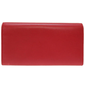 Gucci Long Wallet Purse 453390 Leather Red Bifold Gg Embossed Women(Unisex)